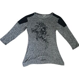 Closet Full Tunic Sweater Black & Grey Size Large